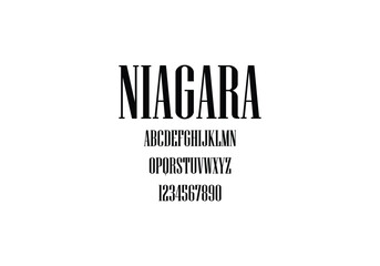 Niagara font for logo and headline. Isolated vector typeset