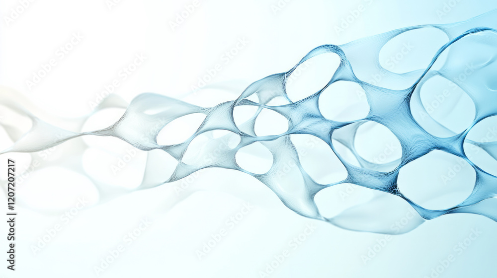 Poster a delicate 3d glass structure featuring complex interconnected lines and shimmering transparent surf