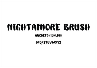 Nightamore Brush font for logo and headline. Isolated vector typeset