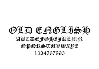 Old english font for logo and headline. Isolated vector typeset