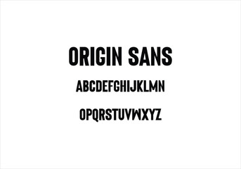 Origin Sans font for logo and headline. Isolated vector typeset