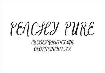 Peachy Pure font for logo and headline. Isolated vector typeset