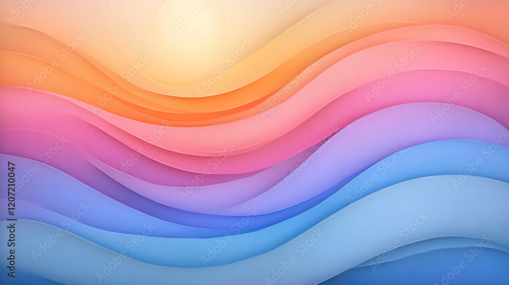 Poster an artistic abstract gradient sunset featuring swirling ripple textures and a blend of warm and cool
