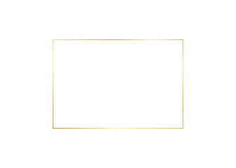 Decorative gold rectangle frame for note text. Vintage rectangular shape from line. Highlight and underline text box decorative. Golden line border. Vector on isolated background illustration