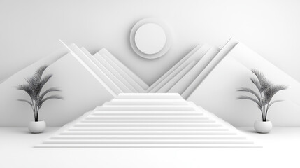 A minimalist pyramid design featuring clean geometric lines and a monochromatic color scheme, emphasizing elegance and simplicity,