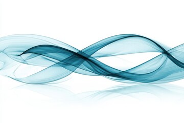 Naklejka premium Abstract Soft Blue Wavy Lines Flowing on White Background