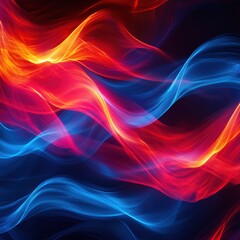 Fototapeta premium Abstract Red and Blue Energy Waves Flowing Dynamic Design