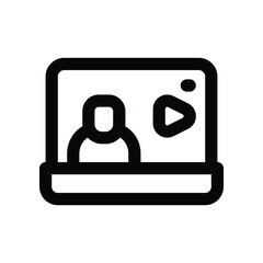 online training icon. vector line icon for your website, mobile, presentation, and logo design.