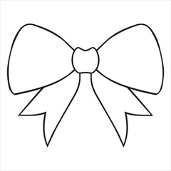 ribbon bow banner Outline illustration Vector
