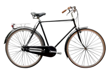 Fototapete Black modern bicycle with a sporty design, isolated on white. © PicSkull