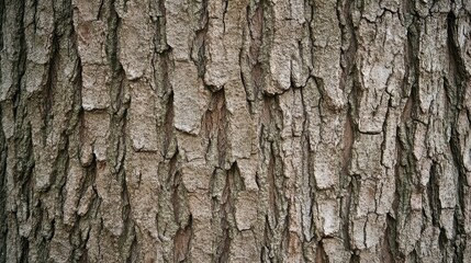 Obraz premium Close-up view of the rough, weathered texture on an old oak tree trunk showcasing intricate patterns for design use