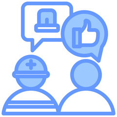 Obraz premium Emergency Communication Blue Icon