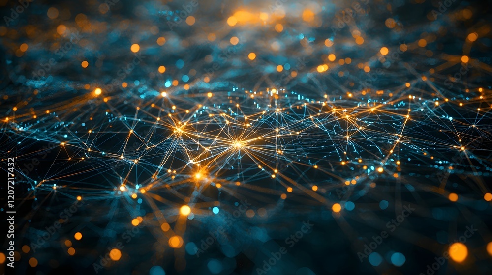 Poster futuristic digital representation of a market with intertwined trend lines financial analytics and i