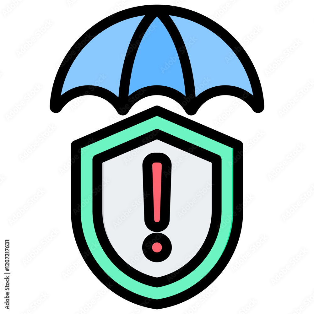 Poster mitigation outline color icon