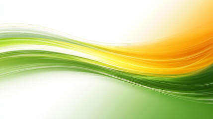 Abstract wave pattern with green and orange hues