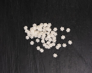 White Snowflake Sprinkles, Scattered Sugar Snow, Decorative Christmas Stars, Ice Xmas Decoration