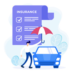 Illustration vector graphic cartoon character of car insurance