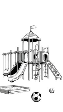 playground equipment black and white clip art preview