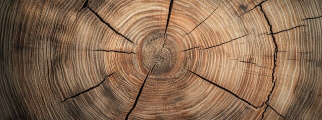 Fototapeta premium Close-up view of an old, weathered tree trunk showcasing intricate patterns and rich textures against a soft background
