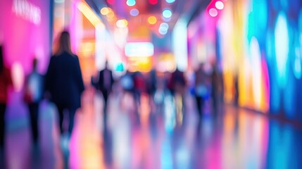 Blurry Colorful Lights in a Vibrant Indoor Space