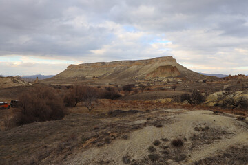 Kapadocja, Turkey, krajobraz, krajobrazowy, piaskowca, kamienie, góry, 