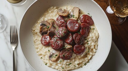 Creamy Mushroom and Sausage Risotto: A Gourmet Dish