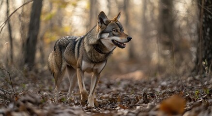 Obraz premium Wolf in Autumn Forest