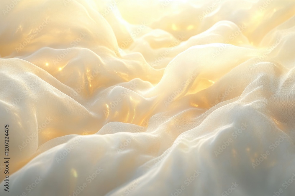 Poster soft golden clouds illuminated by sunlight create a serene and calming atmosphere