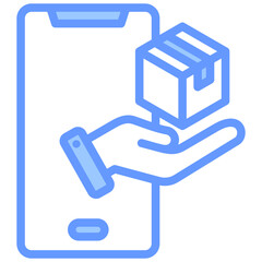 Fototapeta premium Online Order Blue Icon