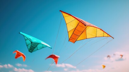 Vibrant Kites Soaring in a Sunny Sky