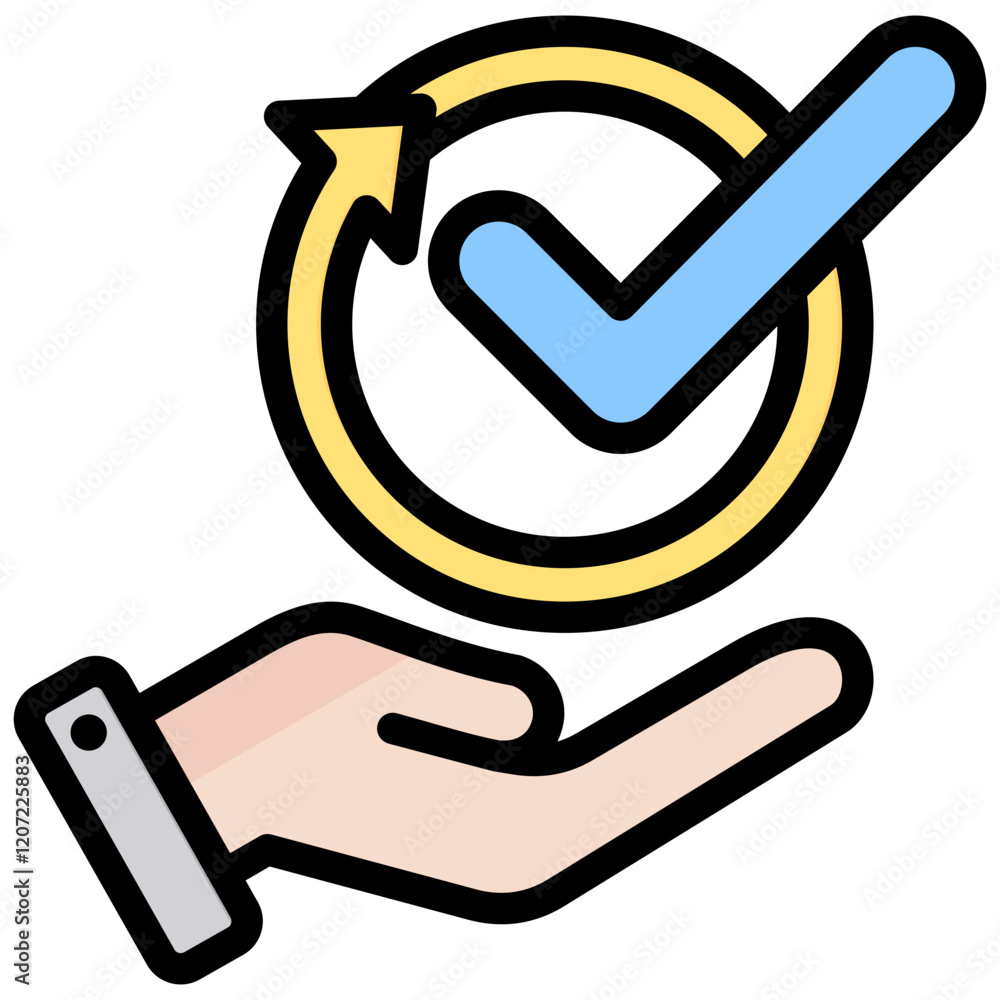 Poster convenience outline color icon