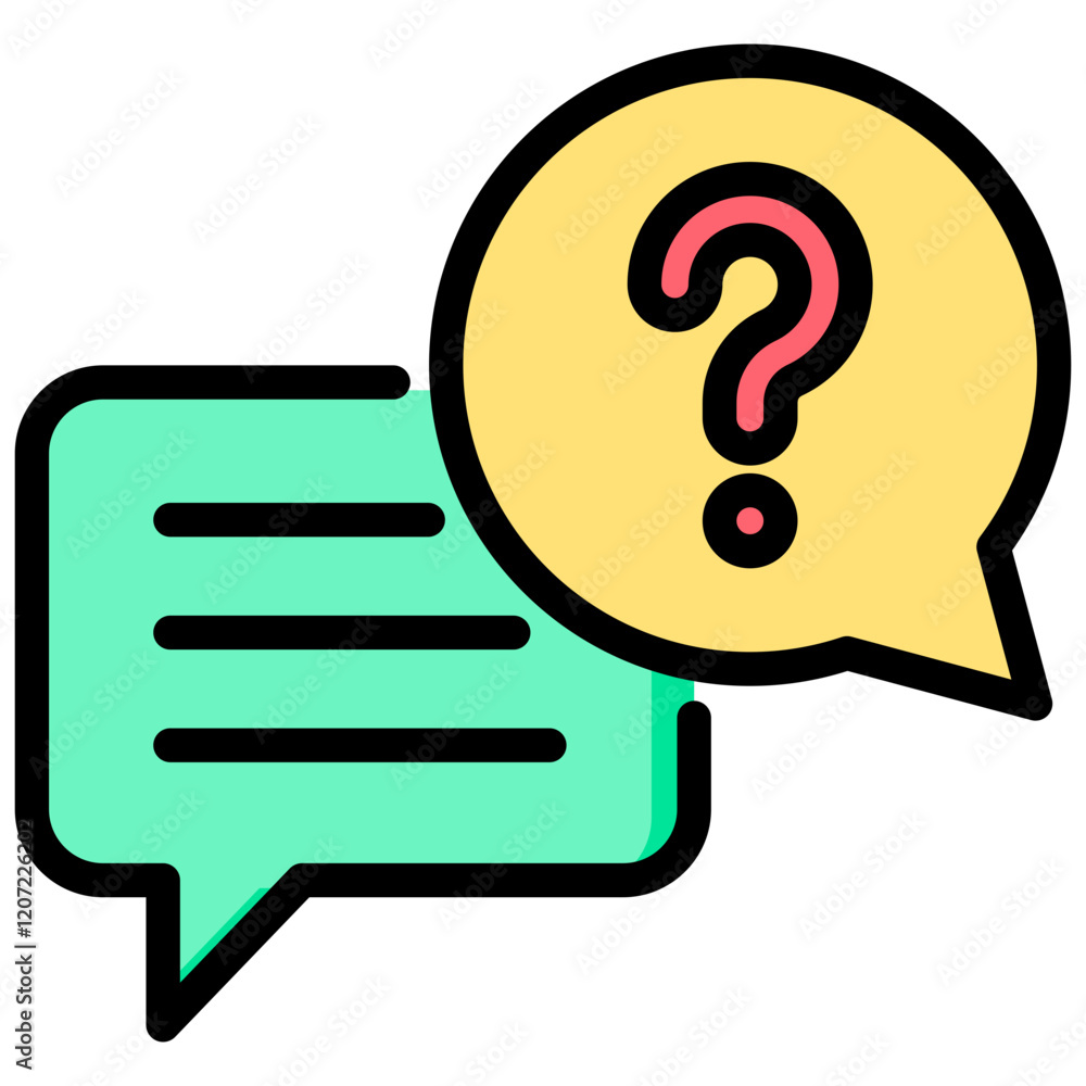 Poster faq outline color icon