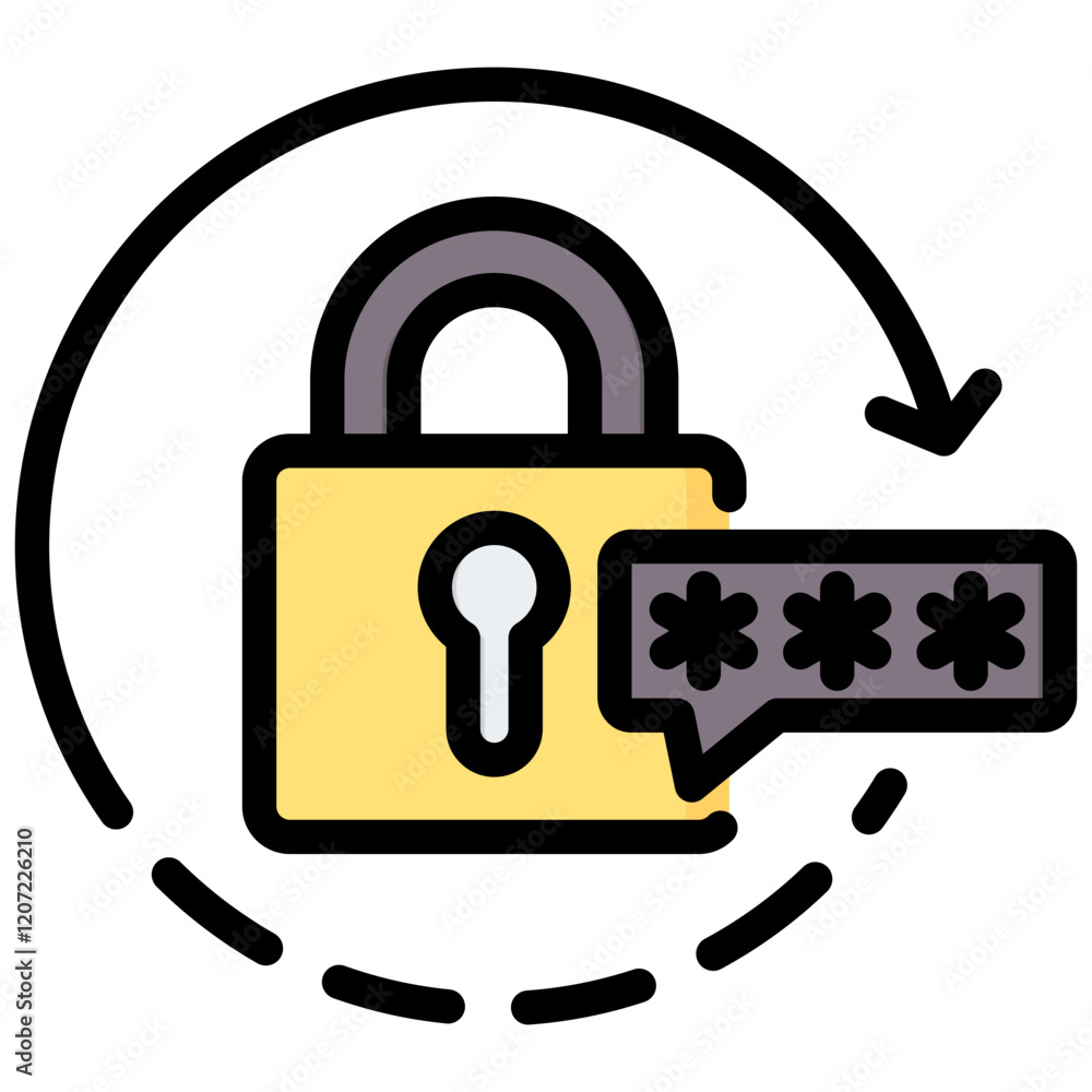 Aufkleber password reset outline color icon