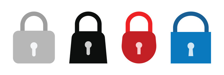 Lock icon collection. Padlock icons. Locked and unlocked icons. Security symbols