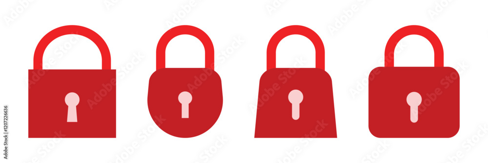 Poster lock icon set. padlock open and closed. locked and unlocked icon. security symbol.