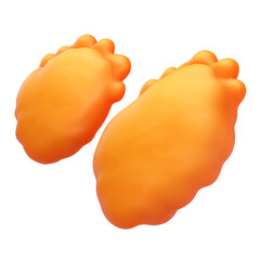 3d icon fried chicken or chicken Nugget, fast food assortment illustration on transparent background