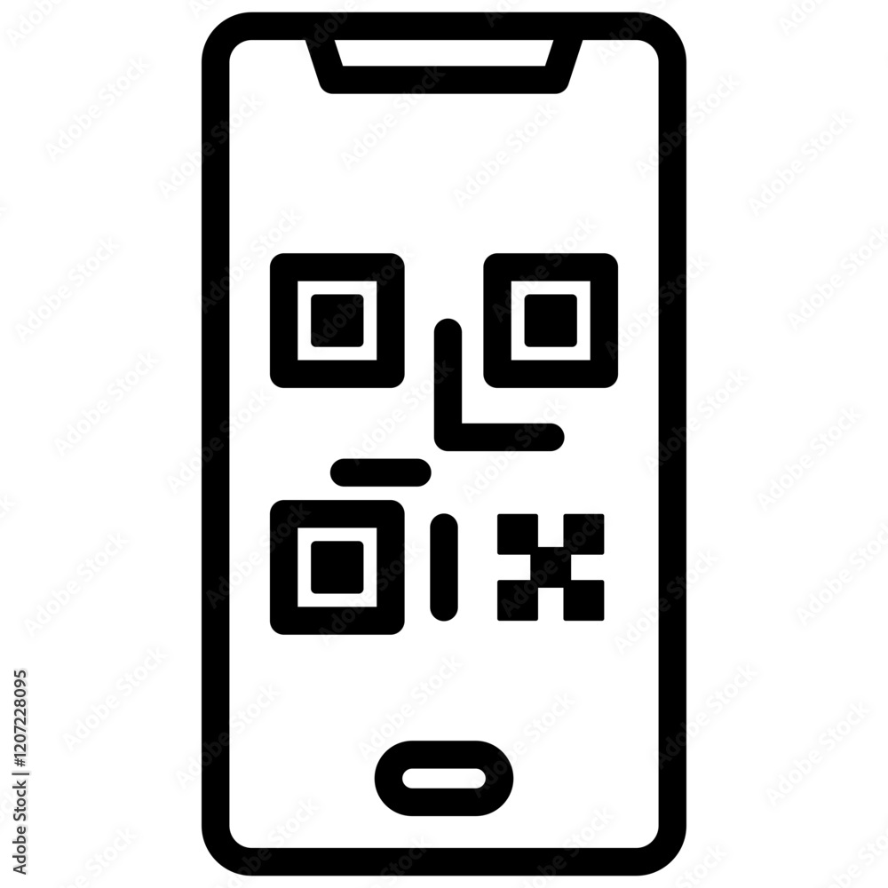 Poster qr code outline icon
