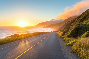 Naklejka premium Top of Reinebringen - Lofoten. Beautiful simple AI generated image