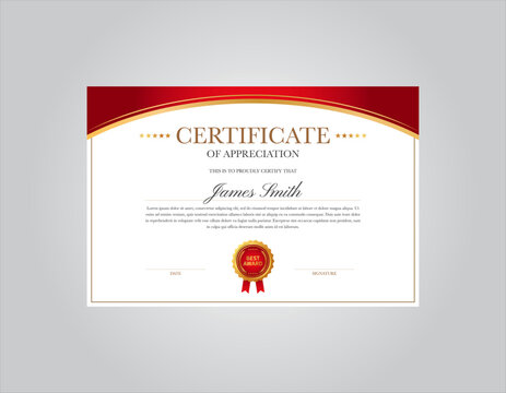 Certificate template vector blank design, graduation certificate, business and educational achievement appreciation template, appreciation and achievement certificate template design
