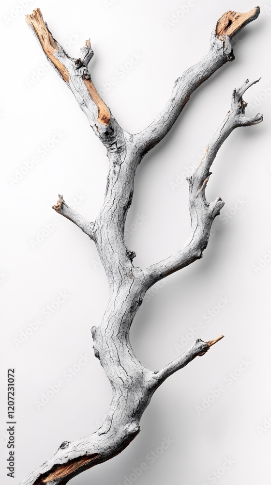 Poster elegant whitewashed branch isolated minimalist nature design element