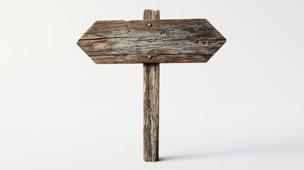 Naklejka premium Directional wood sign post outdoor setting nature environment rustic viewpoint travel concept