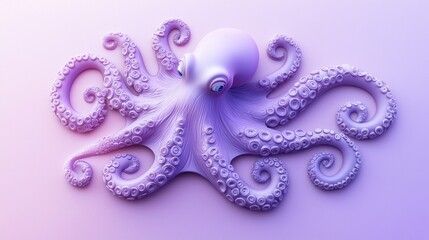 Fototapeta premium Vibrant octopus artwork digital creation colorful environment artistic perspective sea life concept