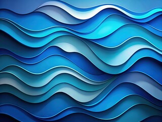 Fototapeta premium Elegant Abstract Blue Wave Papercut Background Texture - High Resolution Stock Photo