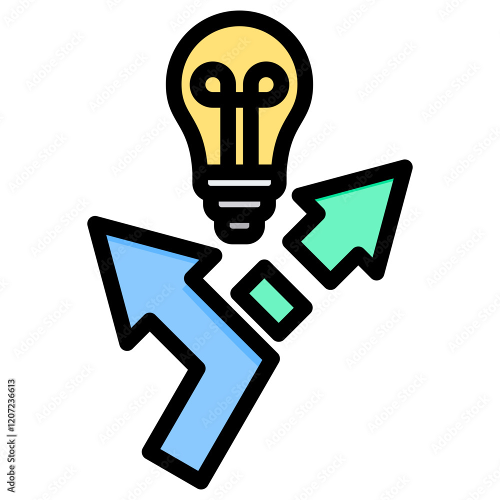 Poster pivoting outline color icon