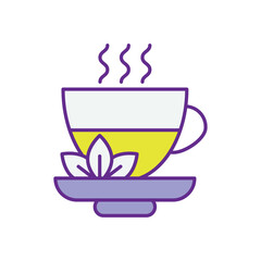 Herbal Tea Cup vector icon stock illustration
