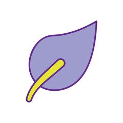 Holistic Wellness Leaf vector icon stock illustration