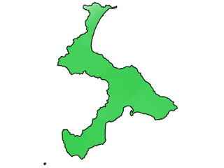 Fototapeta premium 少しゆるい渡島総合振興局地図 北海道 道南 日本