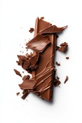 Fototapeta premium Delicious chocolate ice cream presented on a clean white background capturing rich textures and details in a top view studio setting