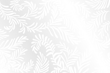 Background of frosted pine branches on a light gradient background, creating a soft, wintry, and elegant appearance.