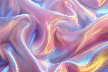 Obraz premium Iridescent Fabric Draped In Soft Pastel Hues